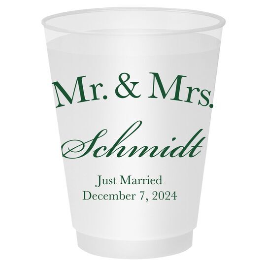 Mr  & Mrs Arched Shatterproof Cups